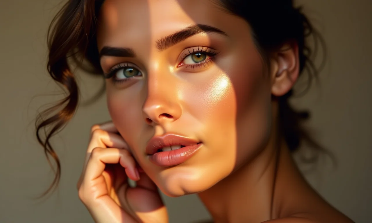 Iluminando os pontos altos do rosto.