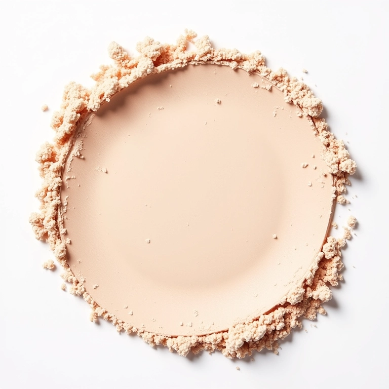 Ingredientes benéficos em pó compacto oil-free.