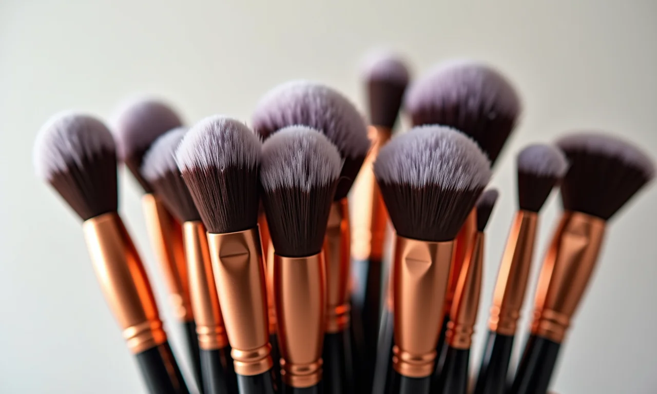 Kit de pincéis de maquiagem profissional.
