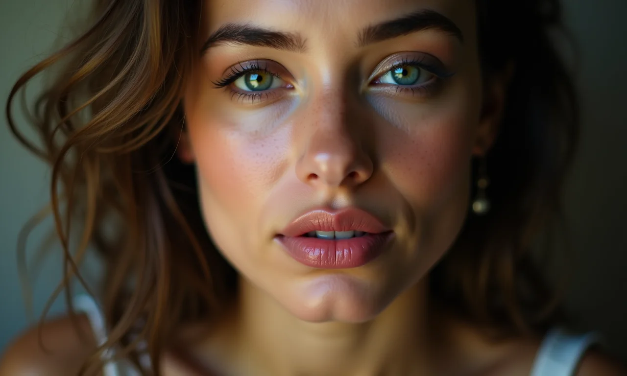 Lábios com cor e textura na maquiagem soft grunge.