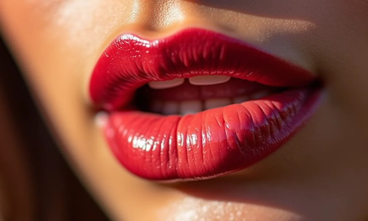 Lábios femininos com efeito ombré perfeito em batom líquido.