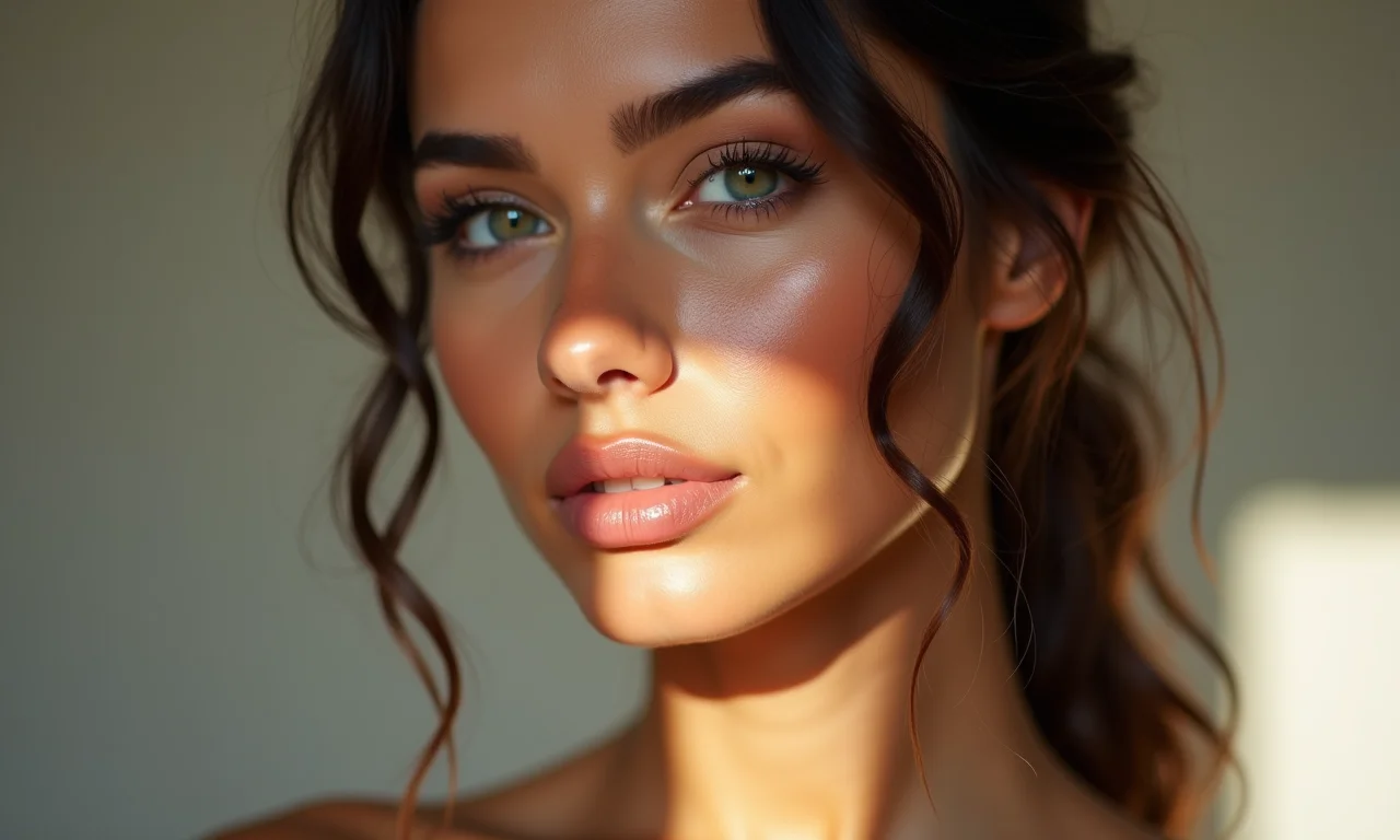 Lábios nude ou rosados com maquiagem suave para casamento.