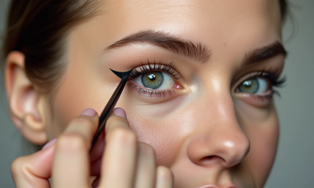 Lápis bege na linha d'água para abrir o olhar.