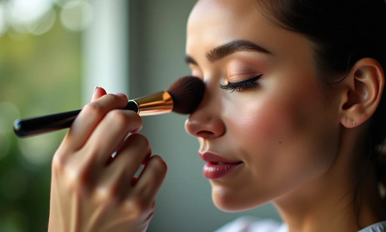 Limpando o pincel de maquiagem regularmente.