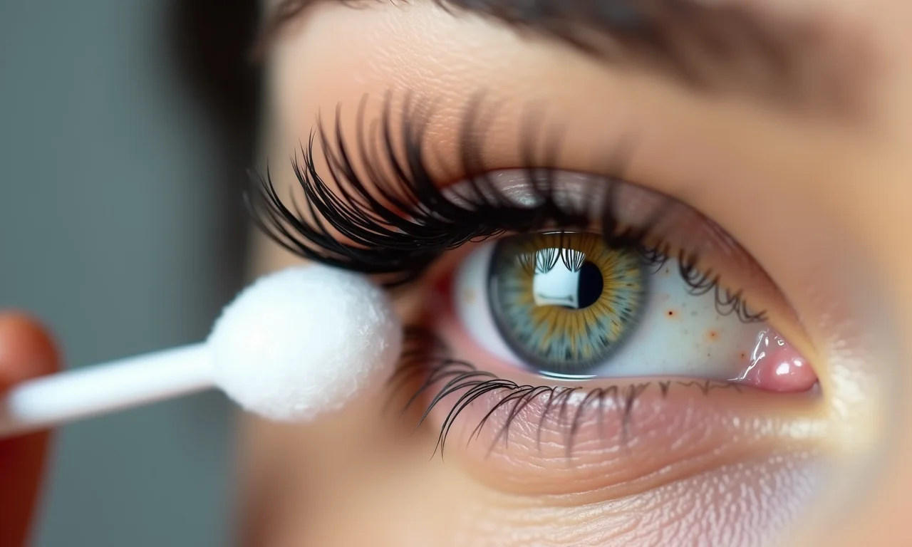 Limpando os cílios magnéticos para reutilização.