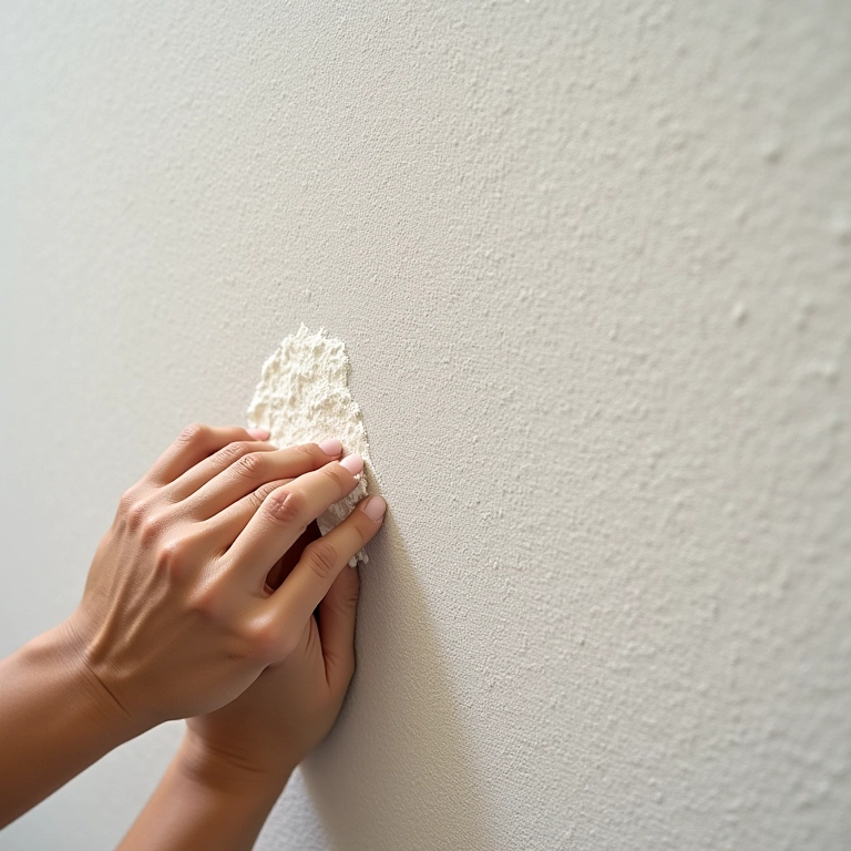 Mão aplicando fixador mineral em parede áspera, uniformizando a absorção.