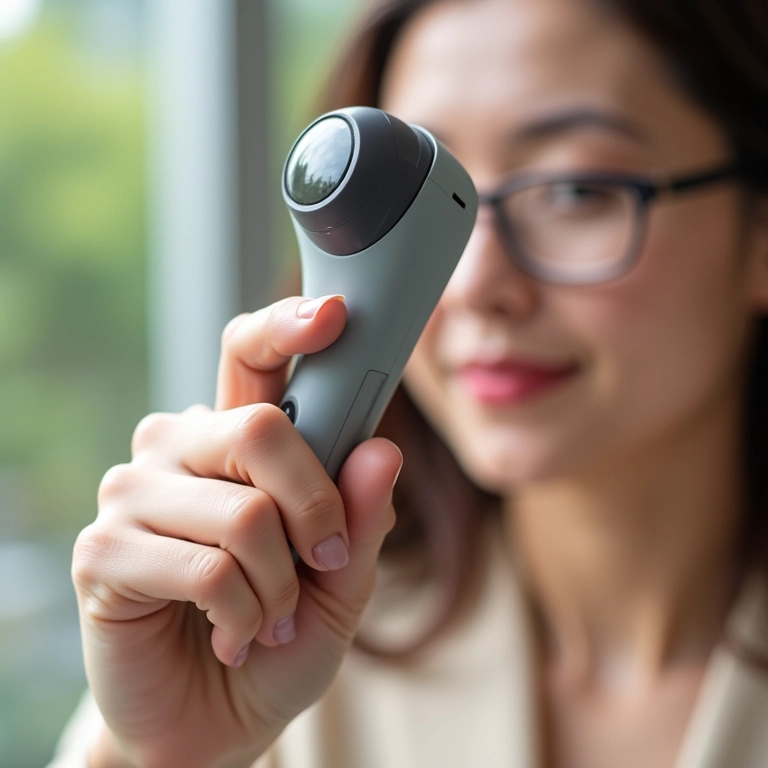 Mão segurando corretivo ergonômico com foco no conforto.