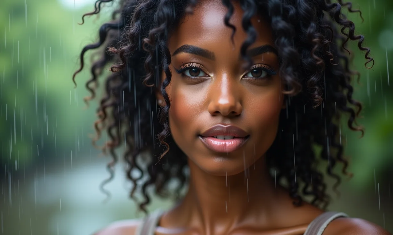 Maquiagem à prova d'água em pele morena.