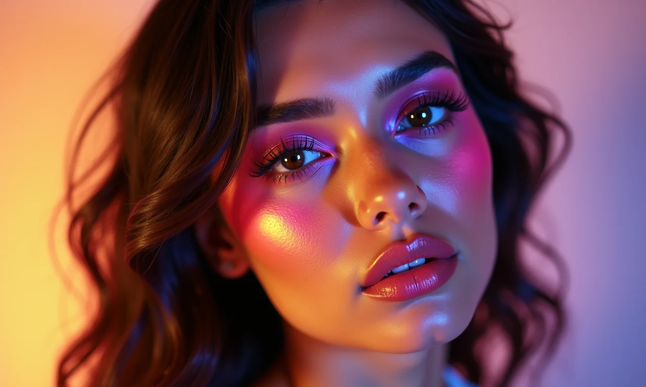 Maquiagem artística vaporwave para ocasiões especiais.