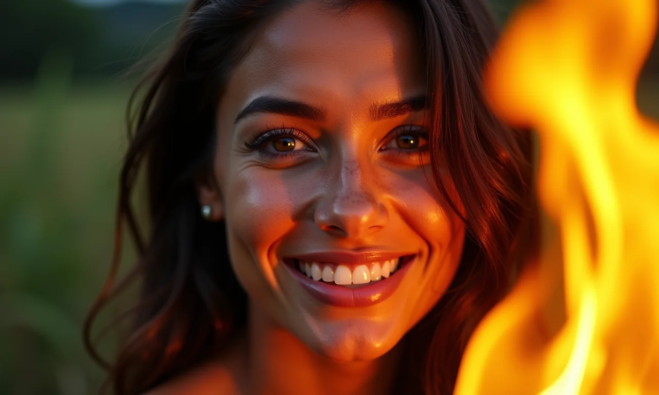 Maquiagem com efeito de fogueira para festa junina.