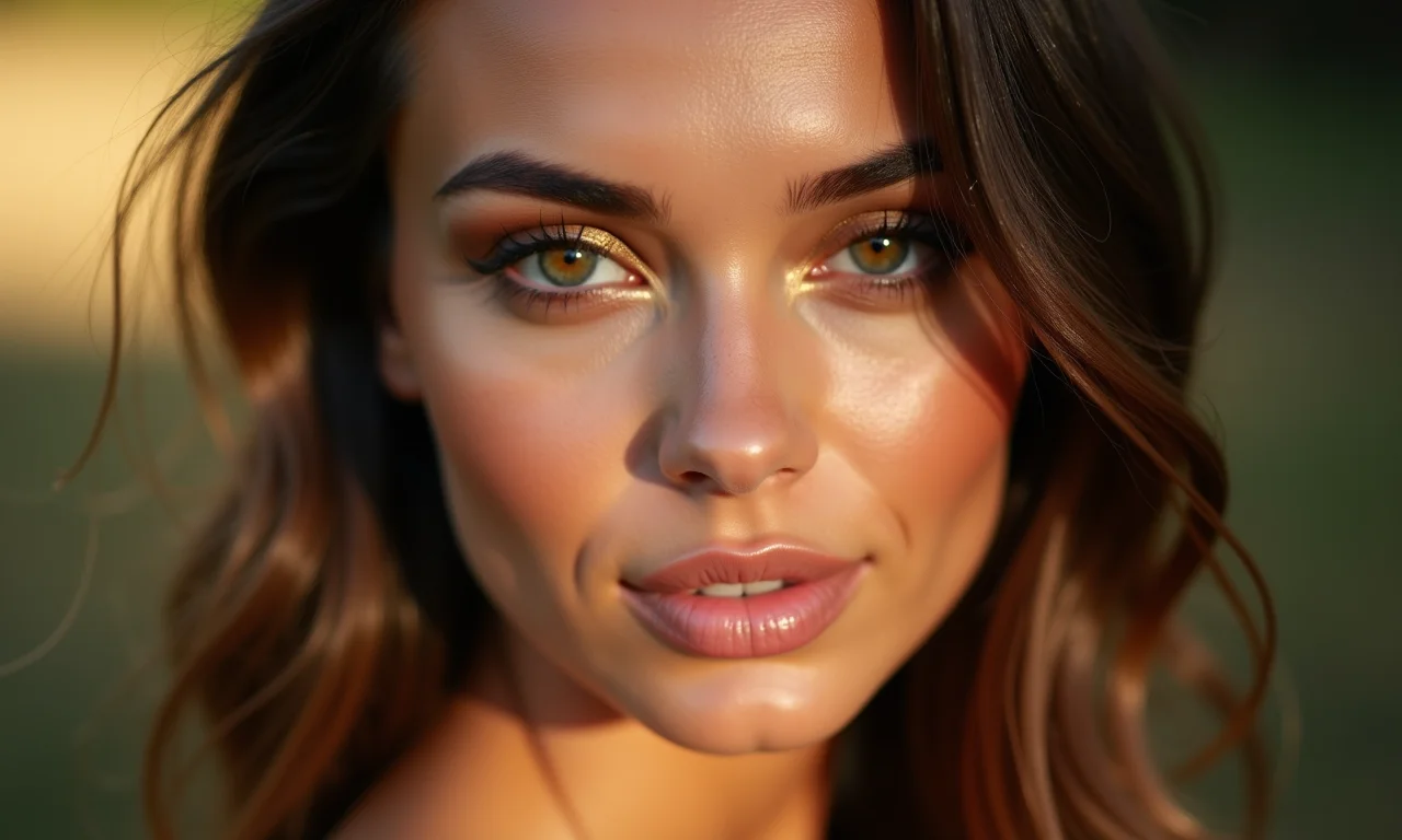 Maquiagem dourada com esfumado marrom para um look elegante.