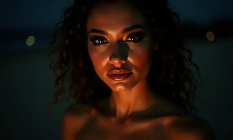 Maquiagem dramática com olhos esfumados pretos em mulher brasileira.