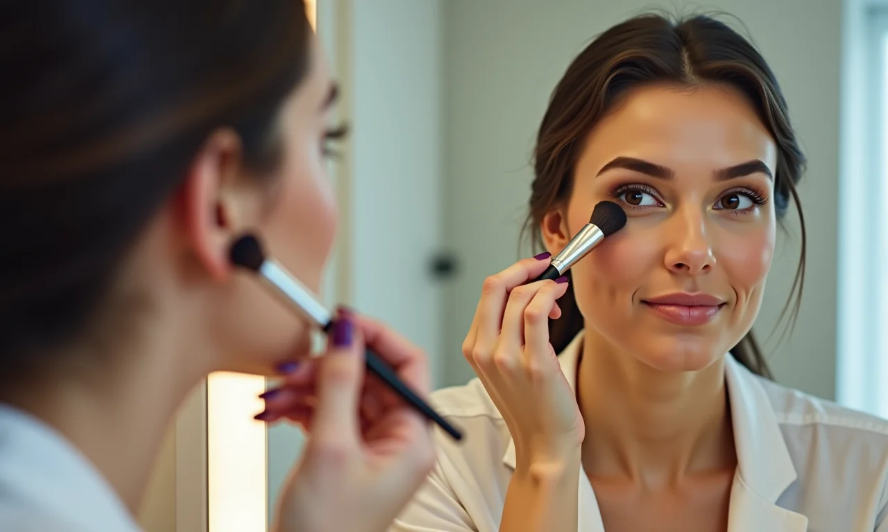 Maquiagem hipoalergênica para pele sensível.