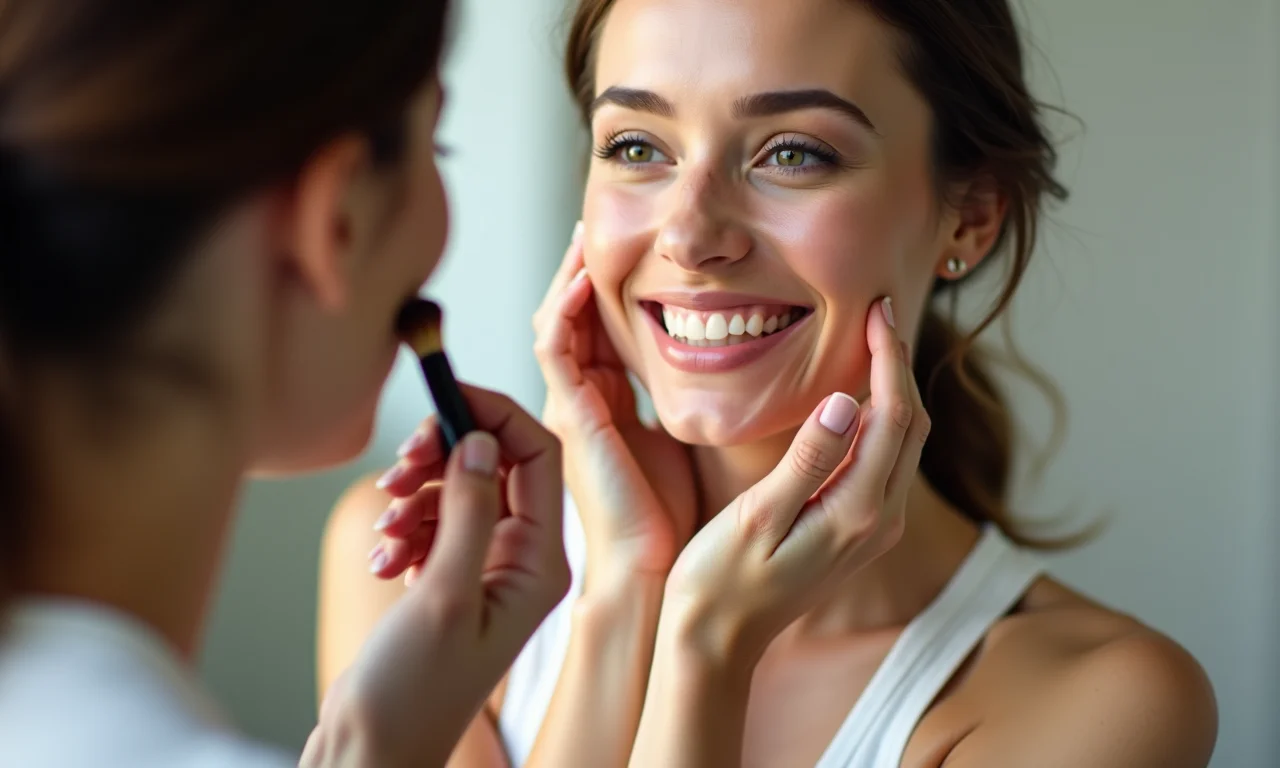 Maquiagem leve para o dia a dia com base de cobertura ideal.