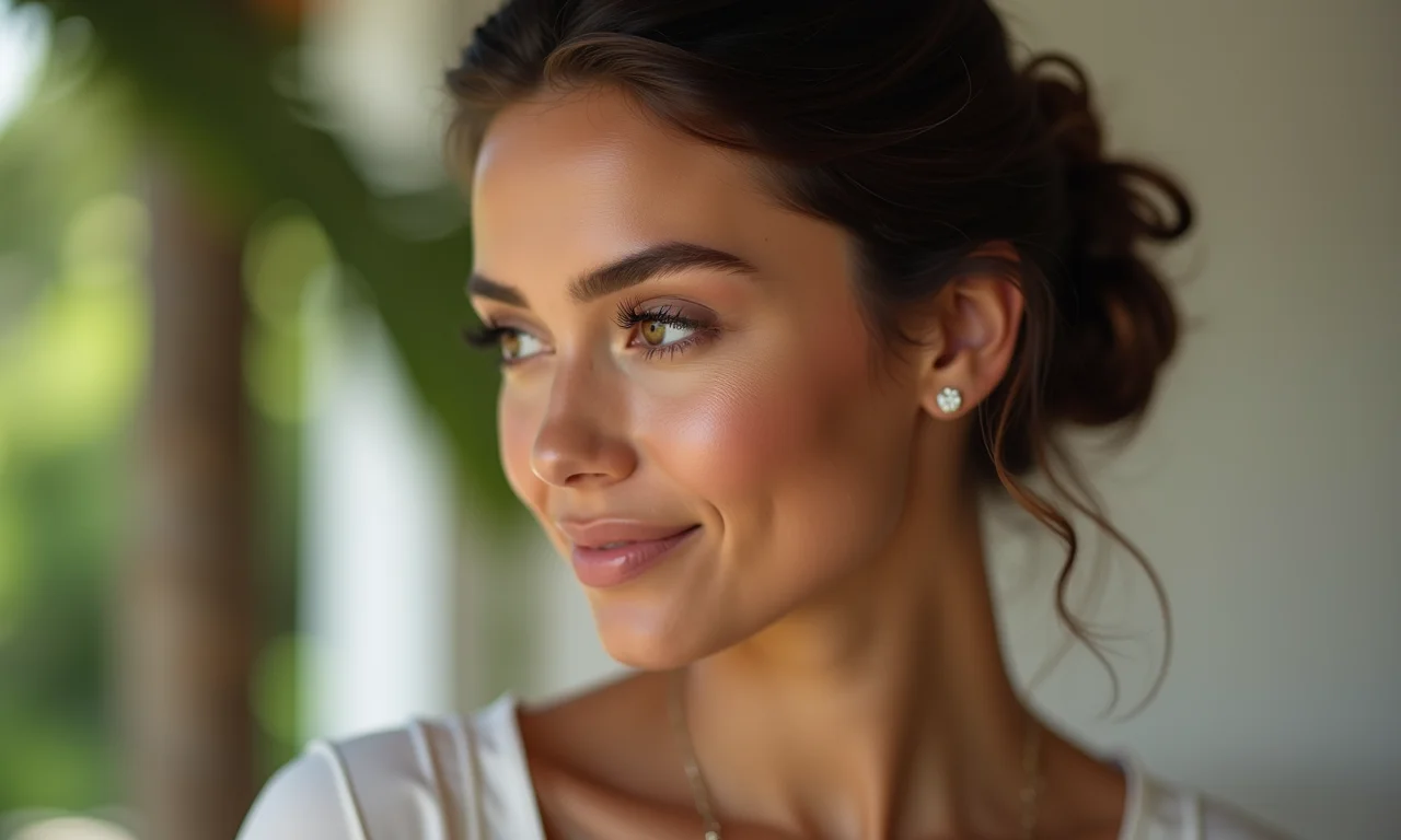 Maquiagem minimalista e elegante para casamento diurno.