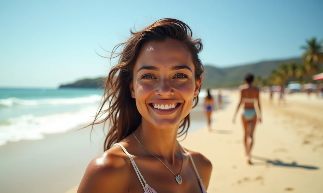 Maquiagem natural para o dia a dia em uma mulher brasileira.