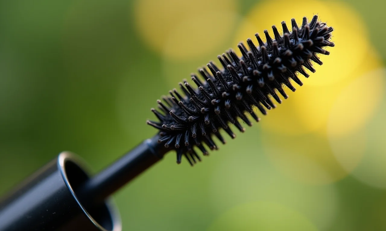 Máscara com fibras para volume extra nos cílios.