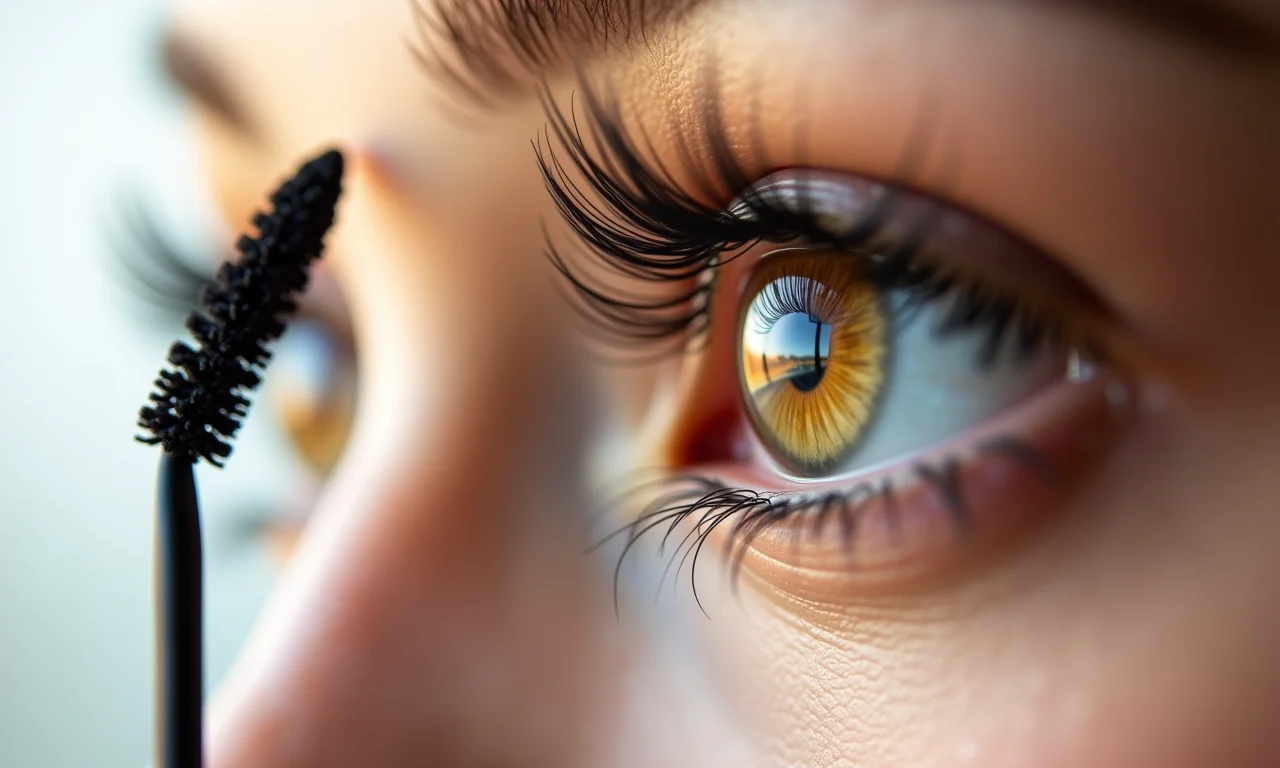 Máscara com formato ampulheta para mais volume no centro dos cílios.