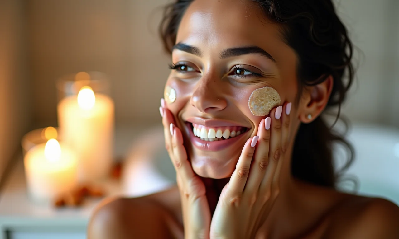 Massagem facial com óleo de amêndoas para reduzir olheiras.