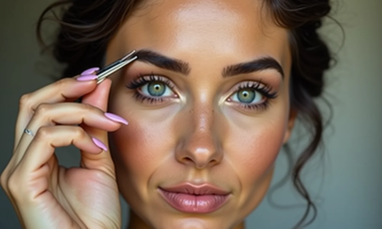 Modelando sobrancelhas finas e arqueadas.
