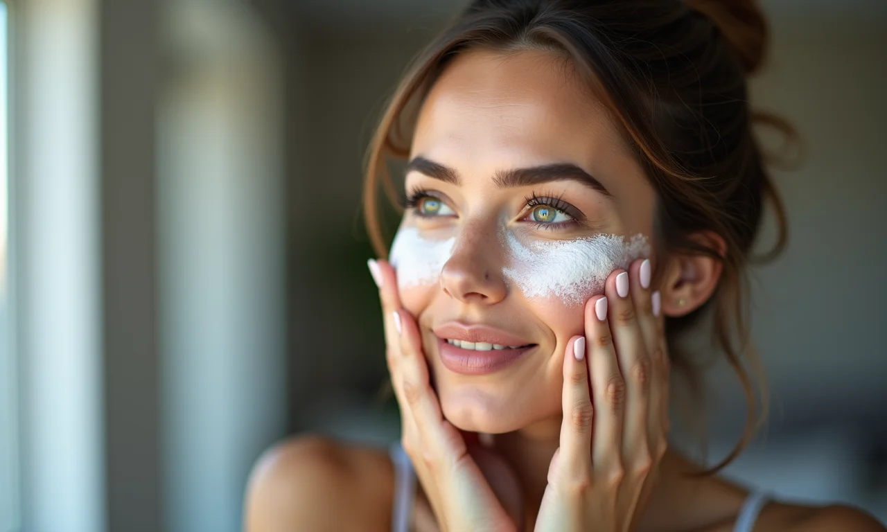 Mulher aguardando o tempo de baking com pó translúcido sob os olhos.