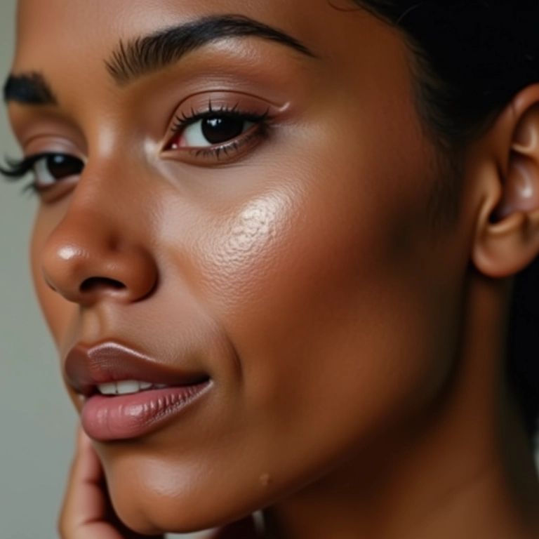 Mulher aplicando primer oil-free para pele radiante.