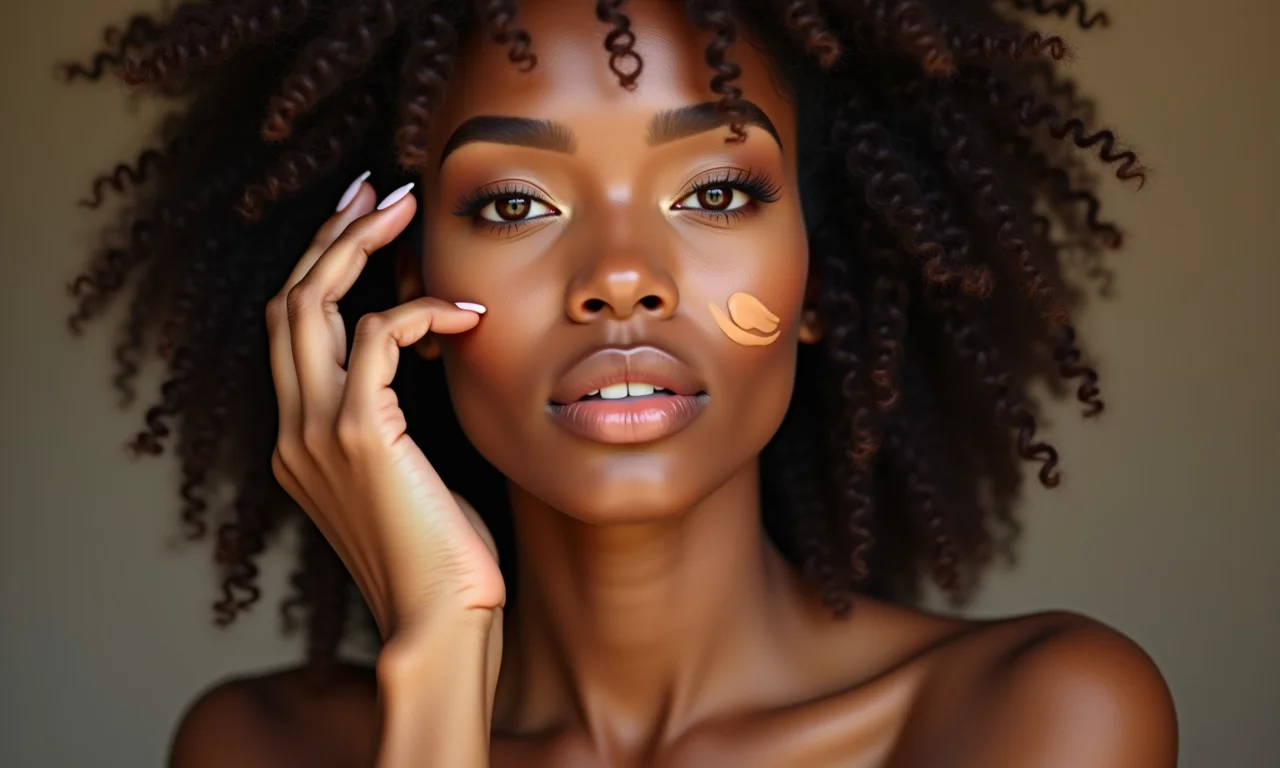 Mulher brasileira analisando tons de corretivo para seu tipo de pele.