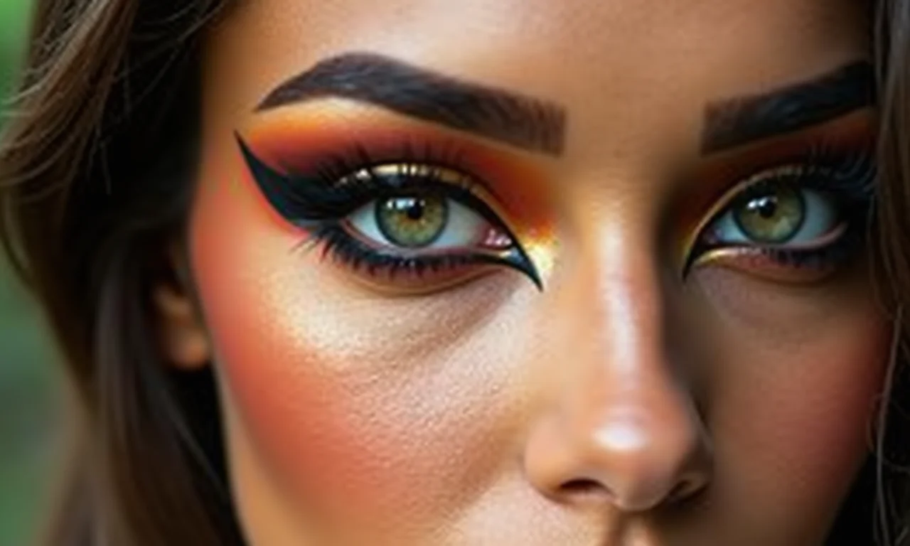 Mulher brasileira com maquiagem fox eye impecável.