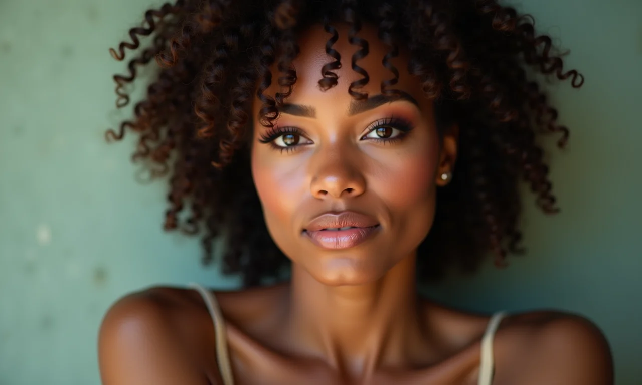 Mulher brasileira com maquiagem Y2K misturada com tendências atuais.