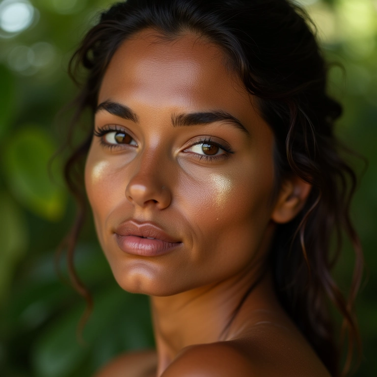 Mulher brasileira com pele oleosa usando primer.