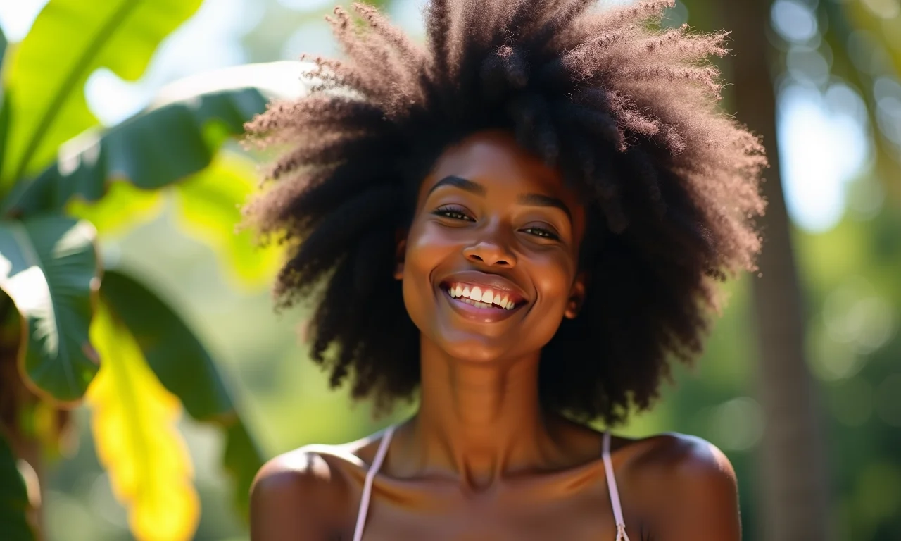 Mulher com volume no topo da cabeça.