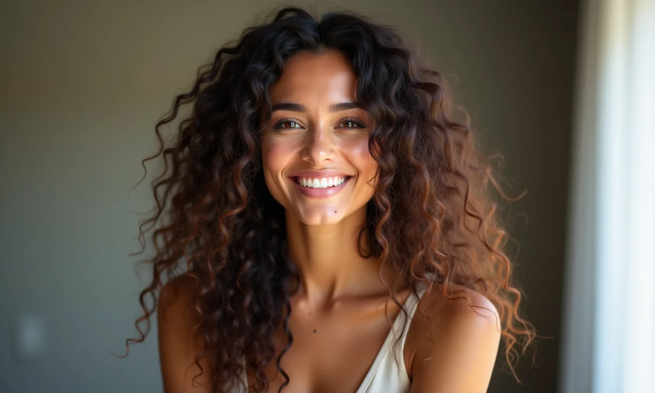 Mulher evitando cabelo muito chapado.