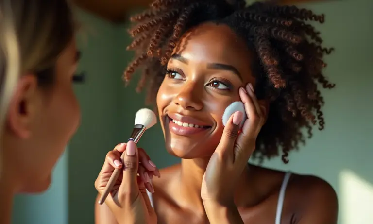 Mulher lavando pincéis de maquiagem com sabão neutro.