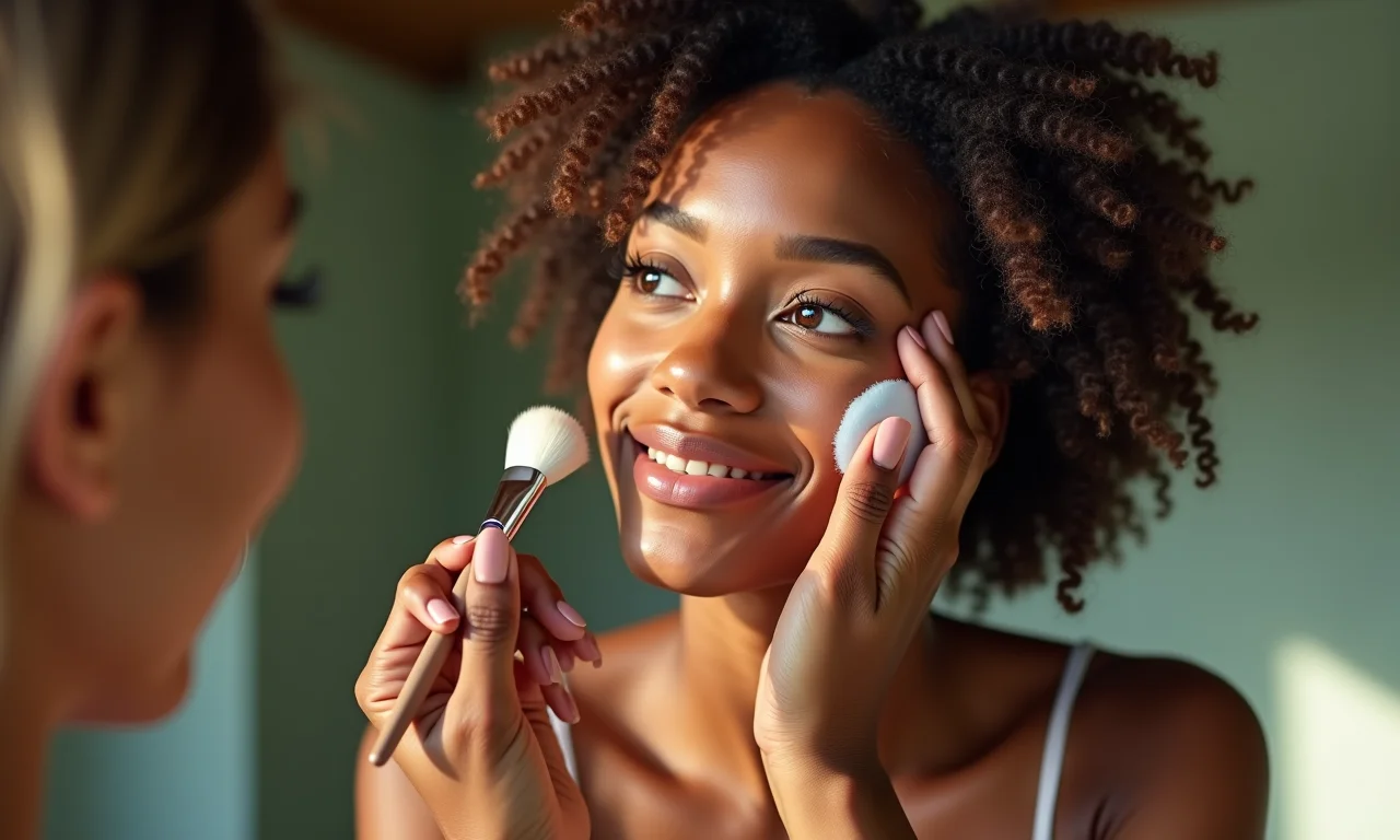 Mulher lavando pincéis de maquiagem com sabão neutro.