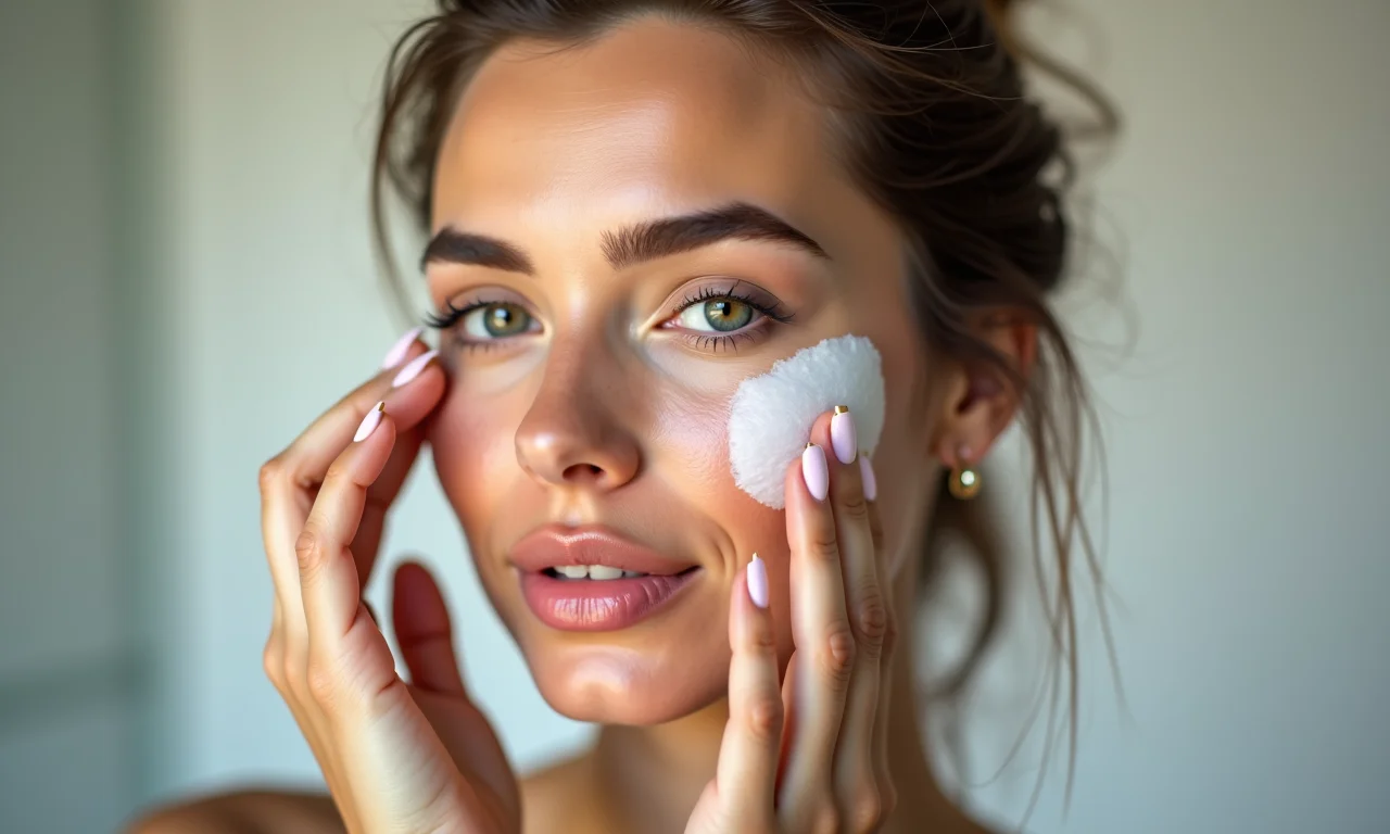 Mulher preparando a pele com hidratante antes da técnica de baking.