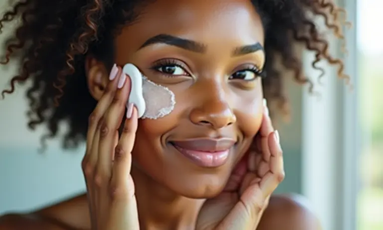 Mulher removendo maquiagem à prova d'água com demaquilante bifásico.