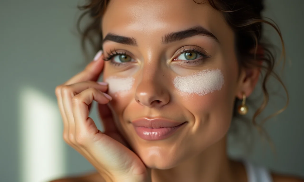 Mulher usando corretivo para iluminar a área dos olhos e realçar o olhar.