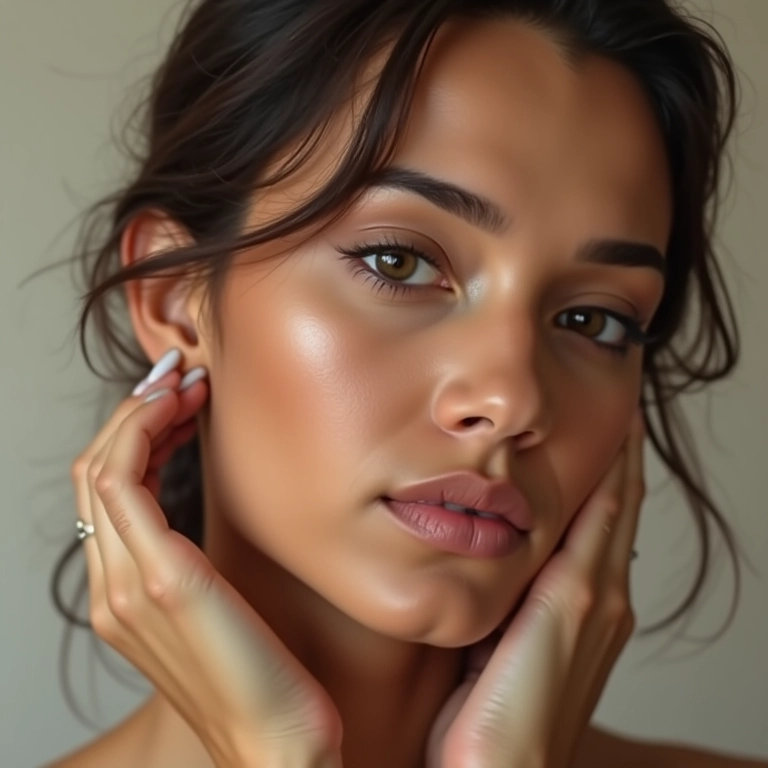 Noiva aplicando primer blur para um efeito photoshop instantâneo.