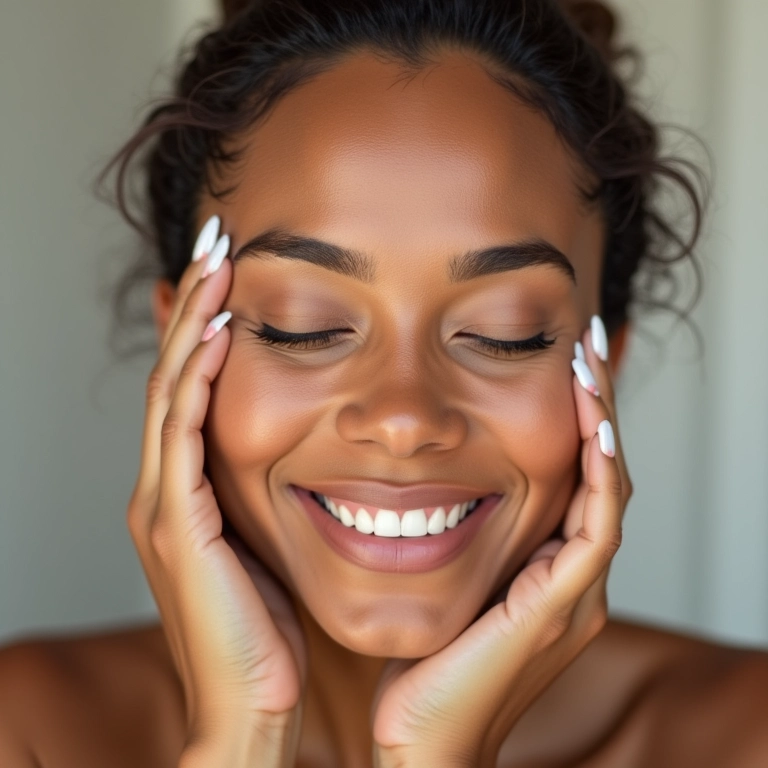 Noiva aplicando primer hidratante para uma pele radiante e saudável.