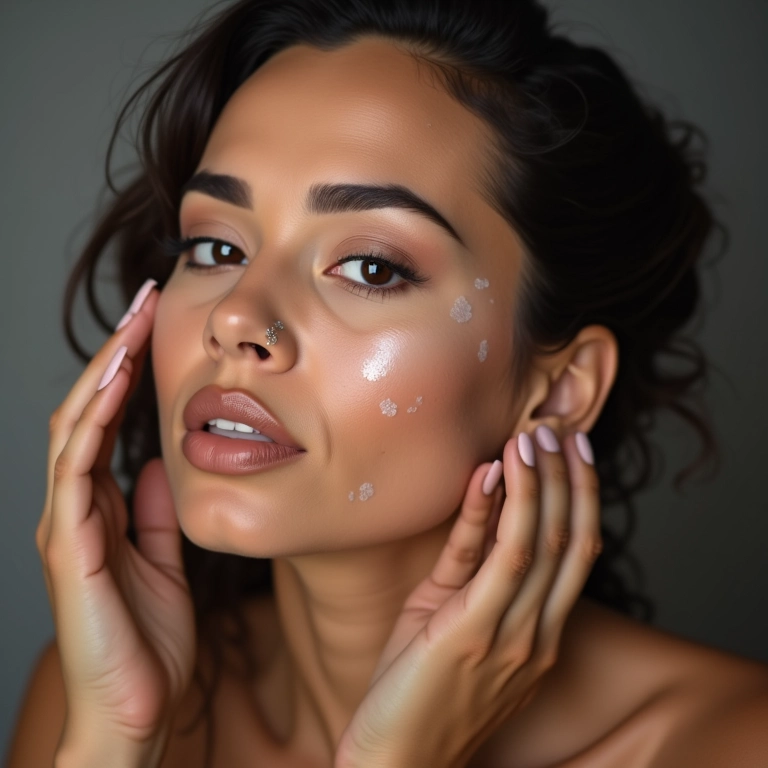 Noiva aplicando primer matificante para controlar o brilho excessivo da pele.