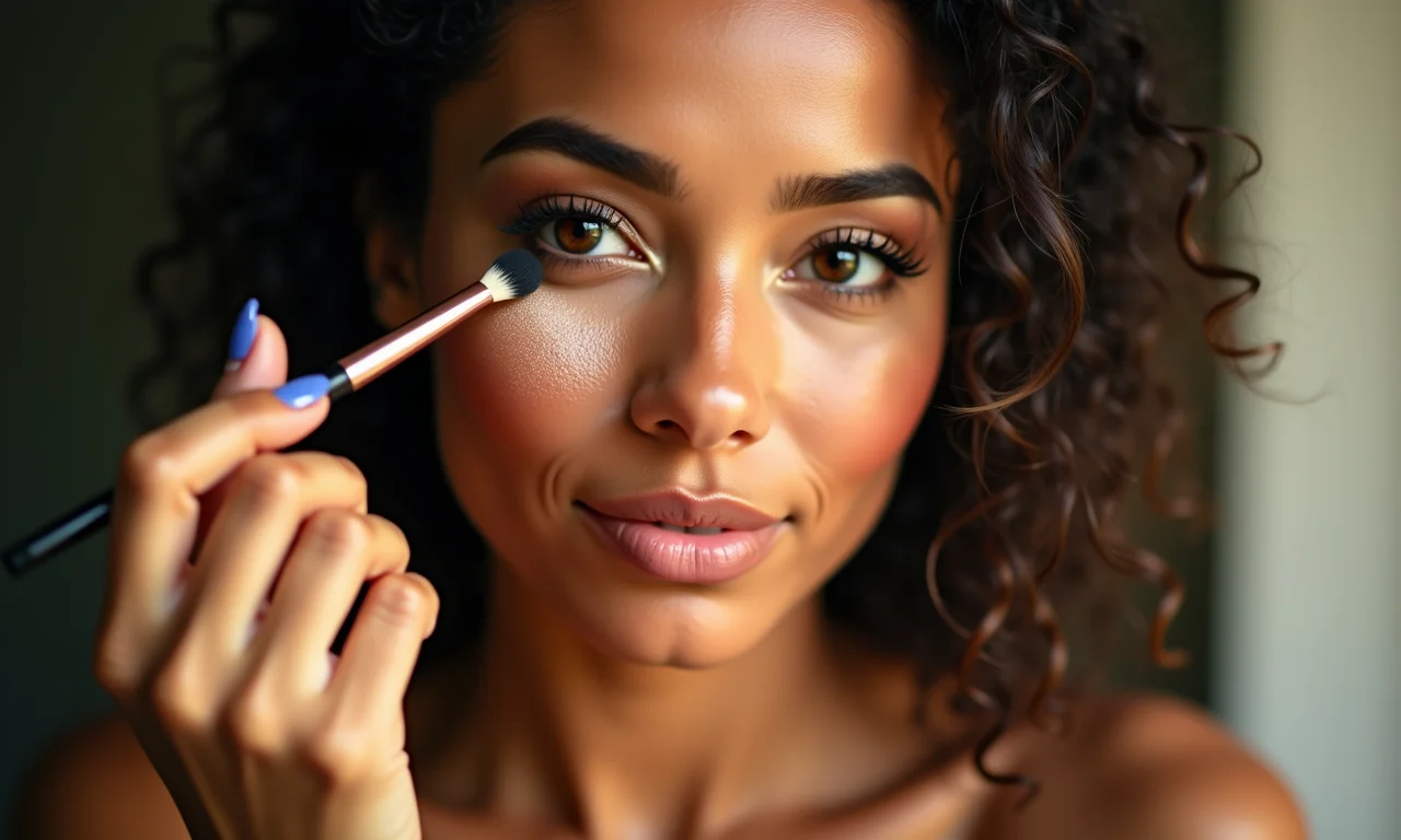 Olhos discretos e marcantes com maquiagem suave.