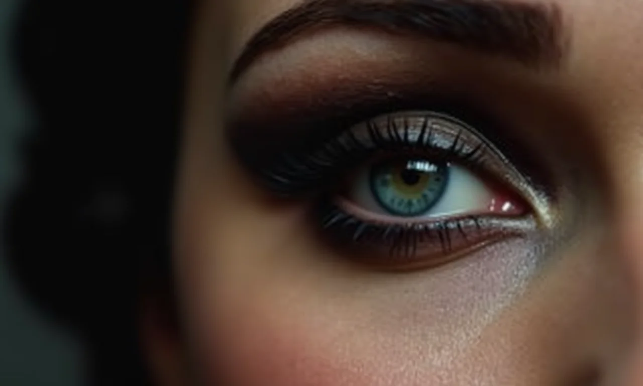 Olhos marcados com maquiagem estilo anos 20.