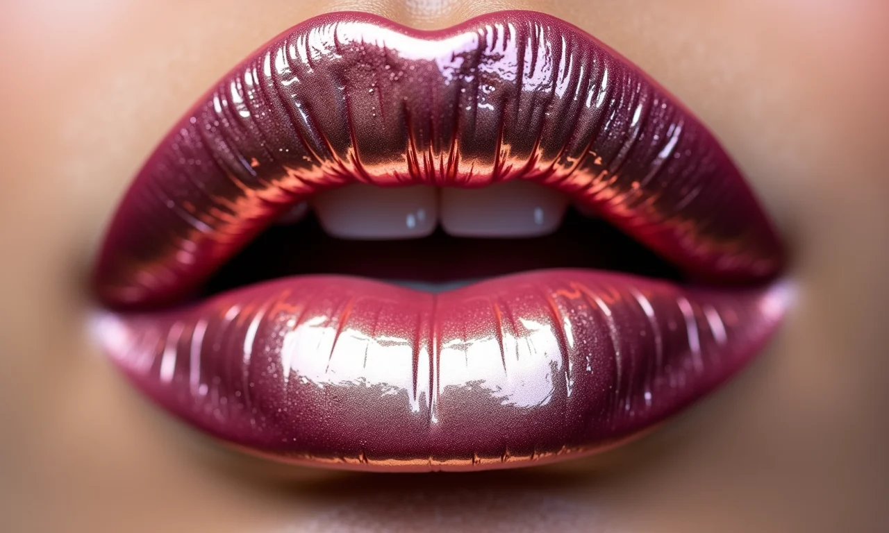 Ombré labial com batom metálico.