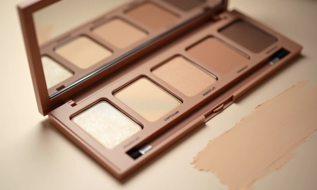 Paleta de contorno com tons neutros.