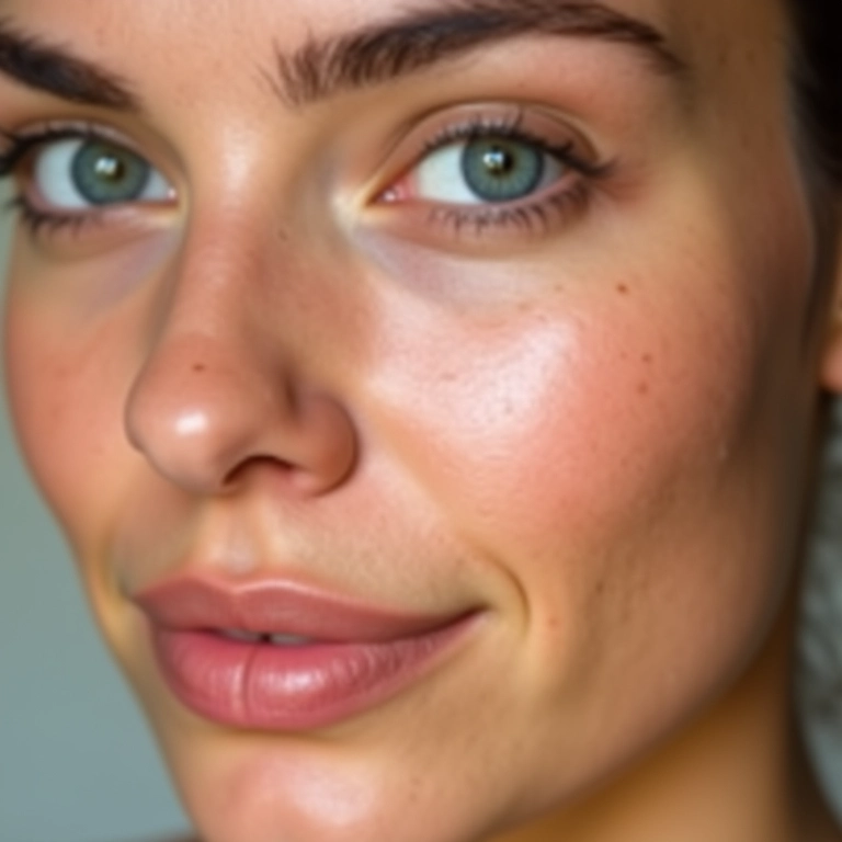 Pele limpa e sem cravos após uso de corretivo não comedogênico.