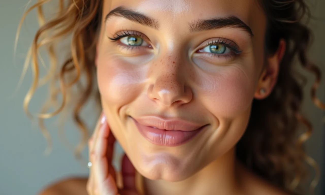 Pele morena após preparação para maquiagem.