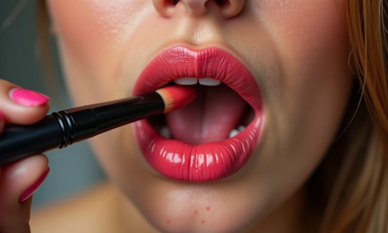 Pincel de batom para contorno labial.