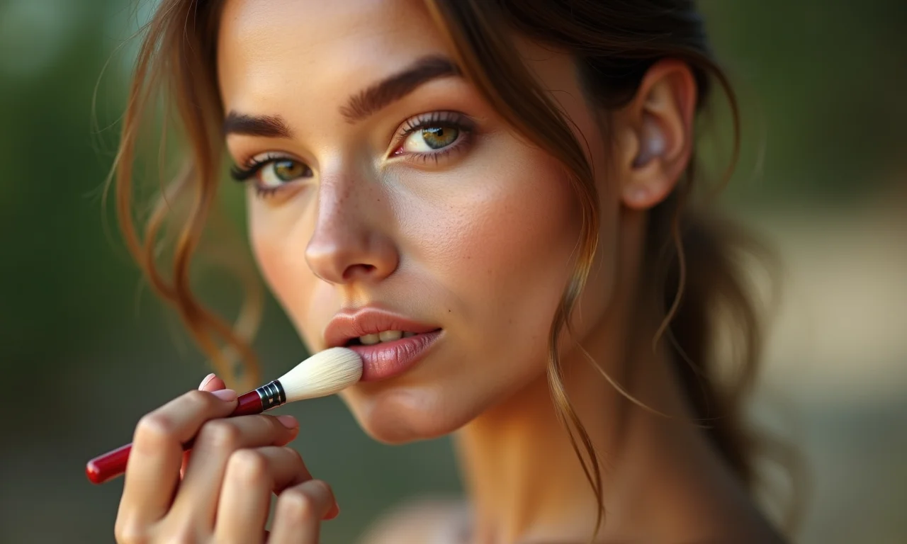 Pincel duo fiber para efeito aerógrafo.