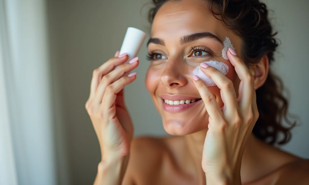 Preparação da pele com produtos adequados.