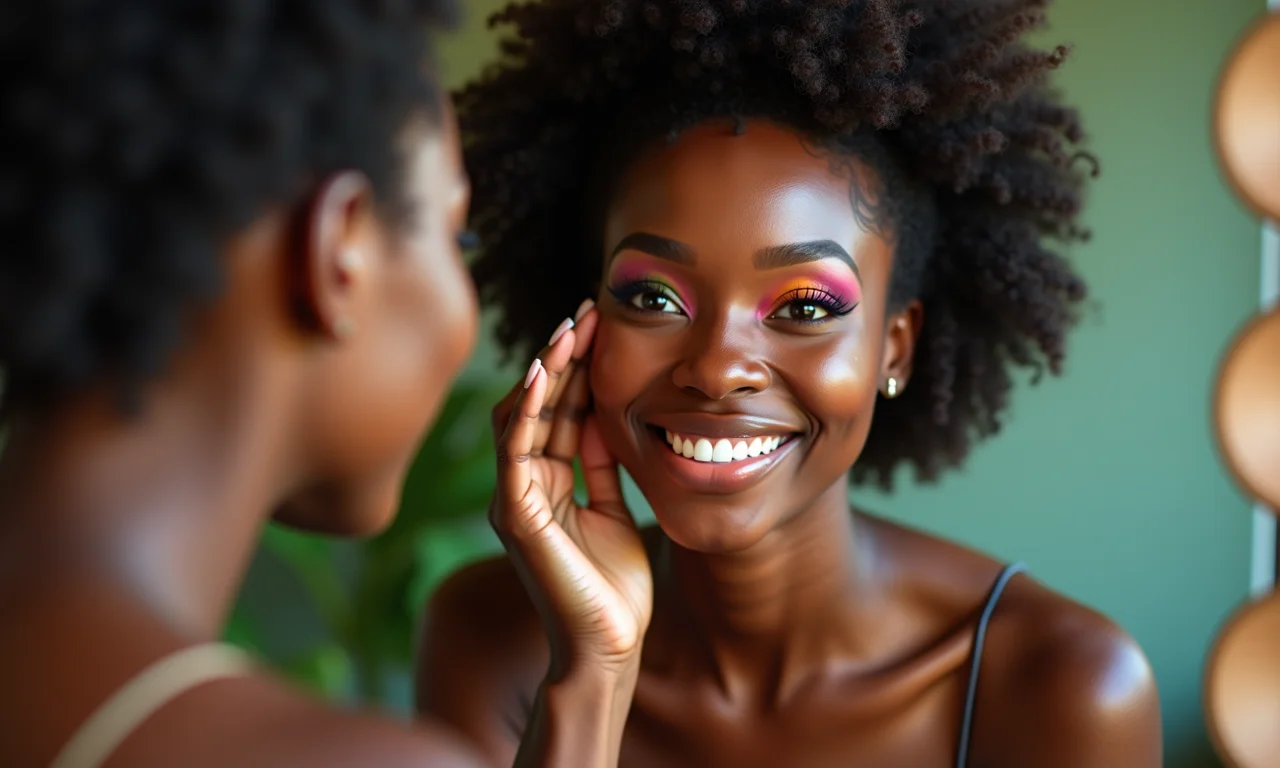 Preparação da pele negra para maquiagem esfumada.